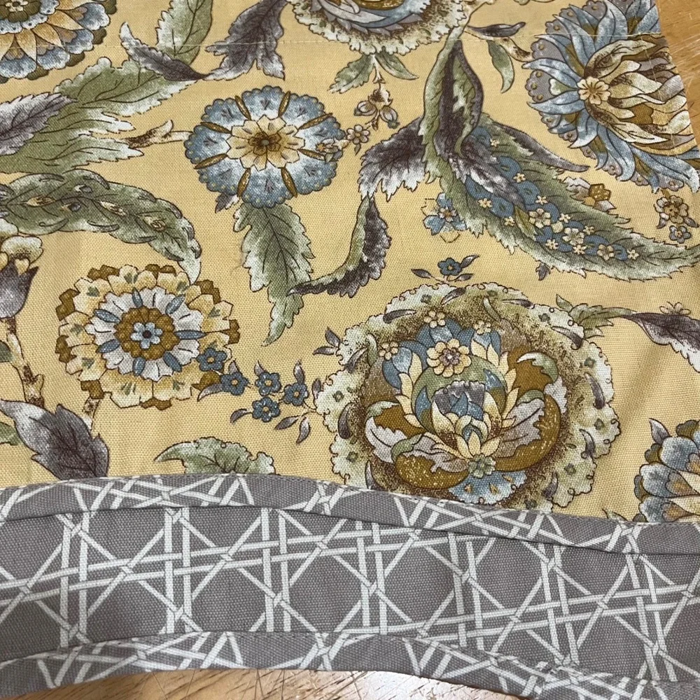 Traditions by Waverly Floral Paisley Window Valance‎ Yellow Blue 52x17